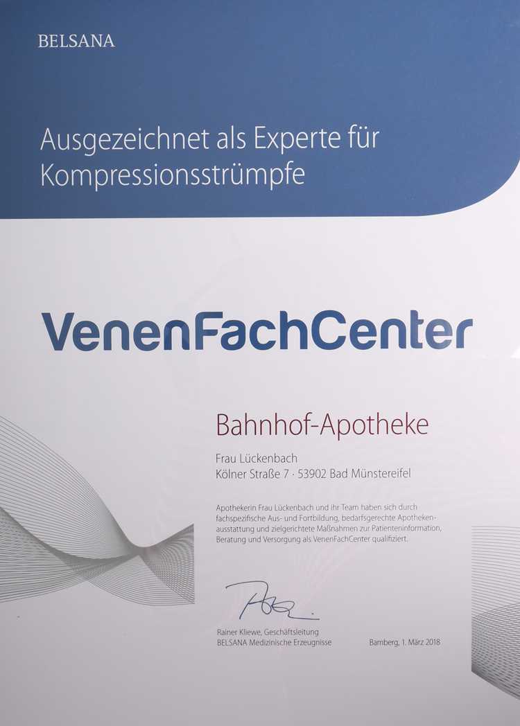 Urkunde Venenkompetenzcenter